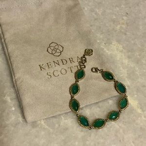 Kendra Scott Jana Bracelet Retired Color Bar - Emerald Green & Gold Hardware